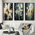 thumbnail image 1 of Designart "Affirmation of Everything Nova Blue Abstract" Abstract Painting Framed Wall Art Set Of 3 - Blue Modern Frame Gallery Wall Set For Home Decor, 1 of 6