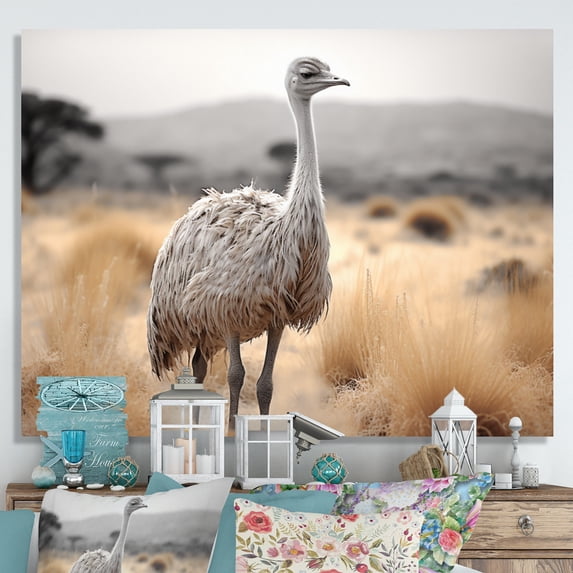 Designart "Africa Ostrichs beauty III" Animals Wall Decor