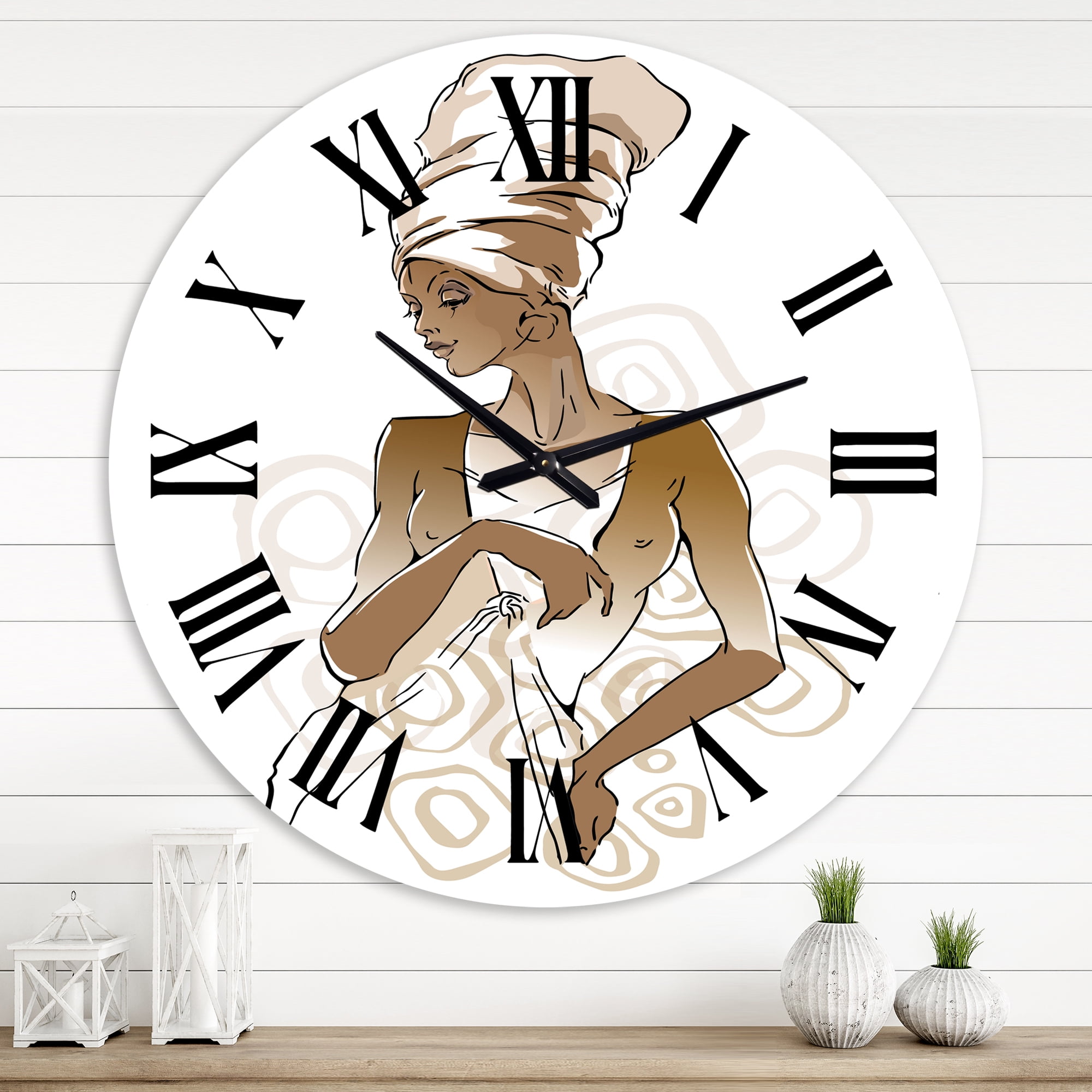 Designart 'African American Woman Portraits' Modern Wall Clock