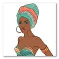 thumbnail image 1 of Designart ' African American Woman With Turban and Earring ' Modern Canvas Wall Art Print, 1 of 4