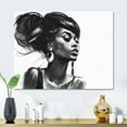 thumbnail image 1 of Designart "African American Woman in Black and White V" Fashion Woman Metal Wall Decor, 1 of 5