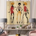thumbnail image 1 of Designart 'African American Women Silhouettes Red and Yellow I' Modern Print on Natural Pine Wood, 1 of 5
