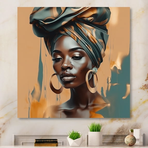 Designart "African Chromatic Woman III" African American Woman Wall Art Print