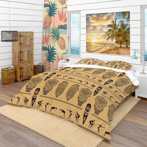 Designart 'African Decorative Pattern' Tropical Duvet Cover Set