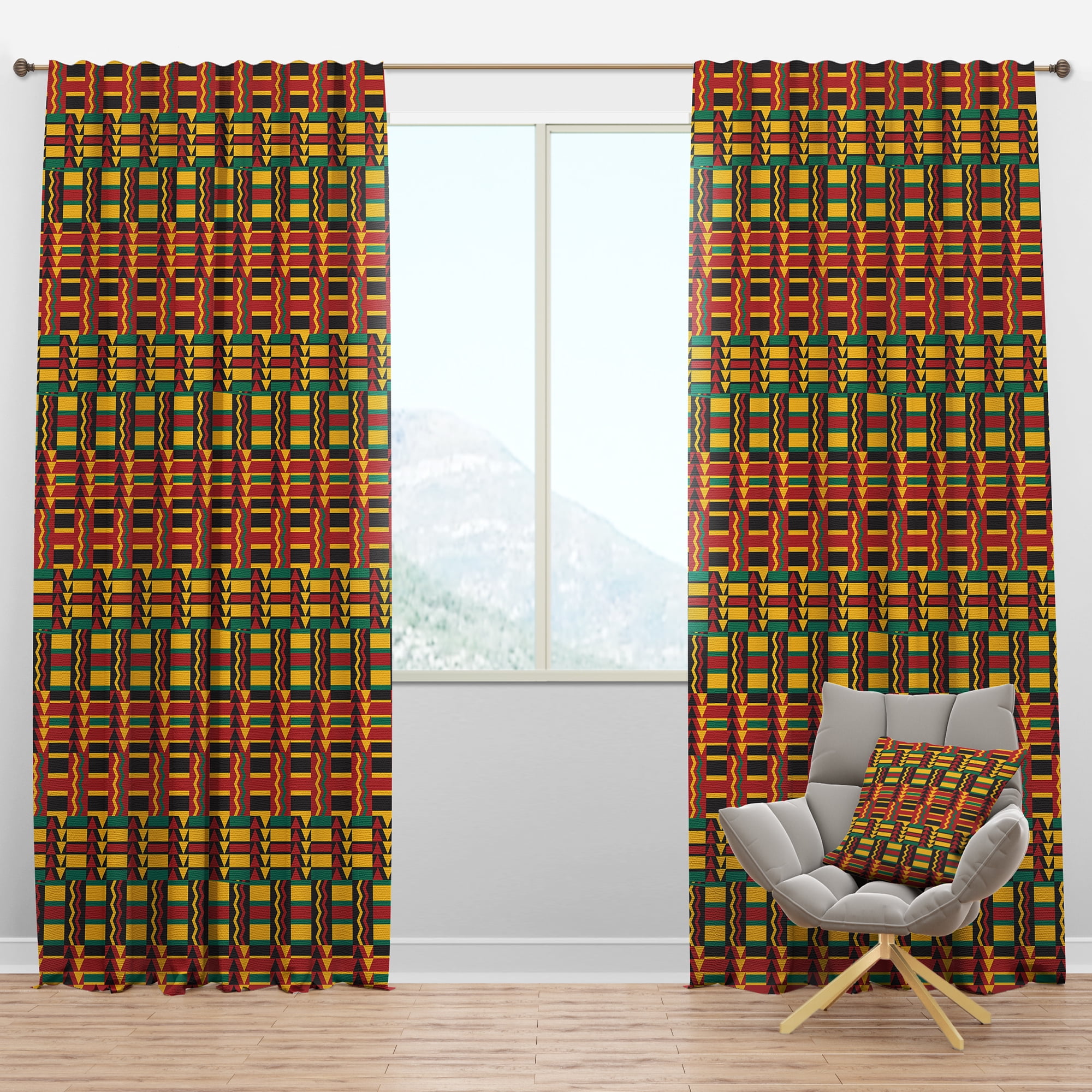 Designart 'African Pattern Design' Tropical Blackout Curtain Panel