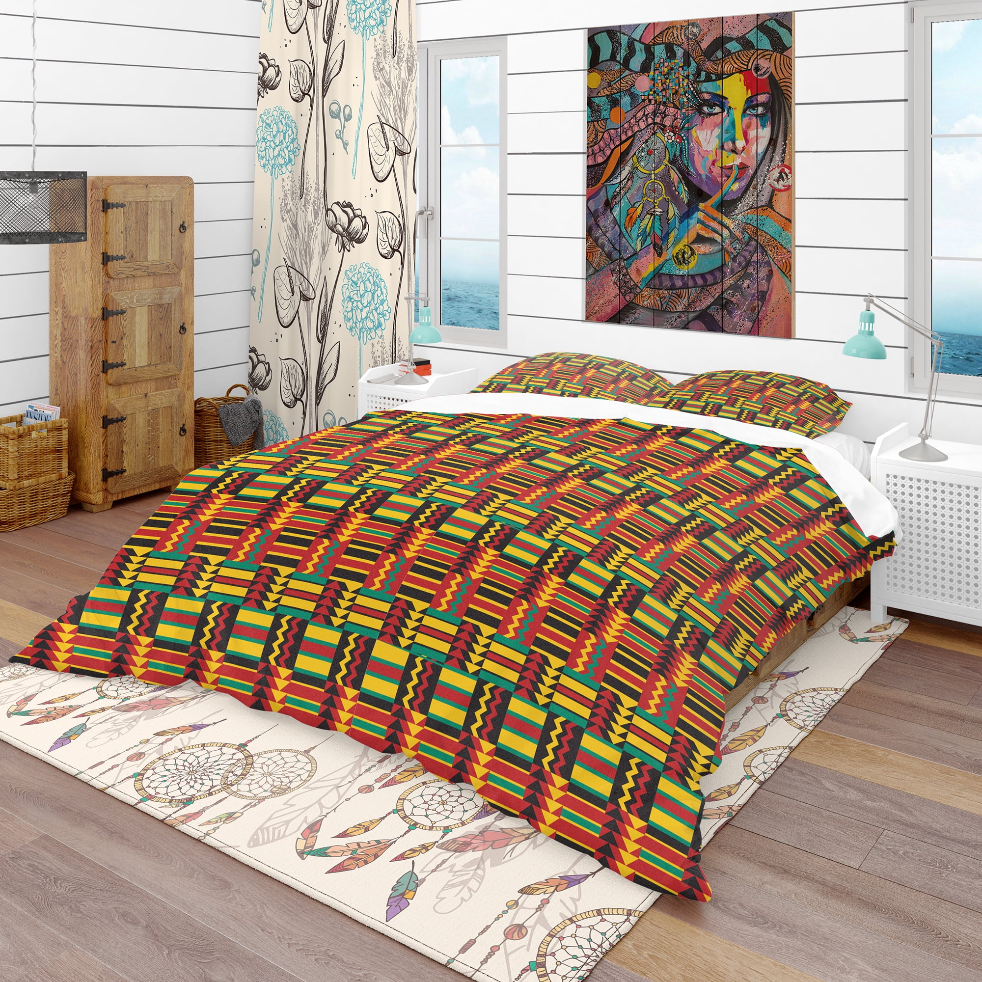 Designart 'African Pattern' Tropical Duvet Cover Set