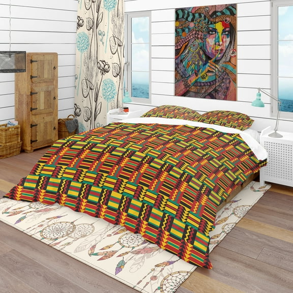 Designart 'African Pattern' Tropical Duvet Cover Set