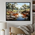 thumbnail image 1 of Designart "African River Captured In Watercolor" Landscape Forest River Floater Framed Canvas Prints, 1 of 5