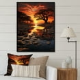 thumbnail image 1 of Designart "African Sunset Echoes" African Floater Framed Canvas Art Print, 1 of 7