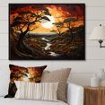 thumbnail image 1 of Designart "African Tree painting During Sunset" Tree African Floater Framed Canvas Wall Art, 1 of 7