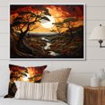 thumbnail image 1 of Designart "African Tree painting During Sunset" Tree African Floater Framed Canvas Wall Art, 1 of 7