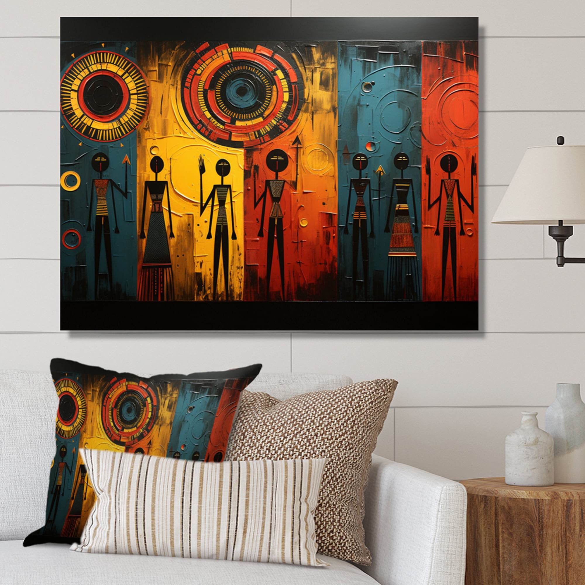Designart "African Tribal flow VII" African Tribes Wall Art Living Room - Walmart.com