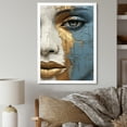 thumbnail image 1 of Designart "African Woman Portrait In Blue And Gold I" Africa Picture Framed Canvas Art Print, 1 of 5