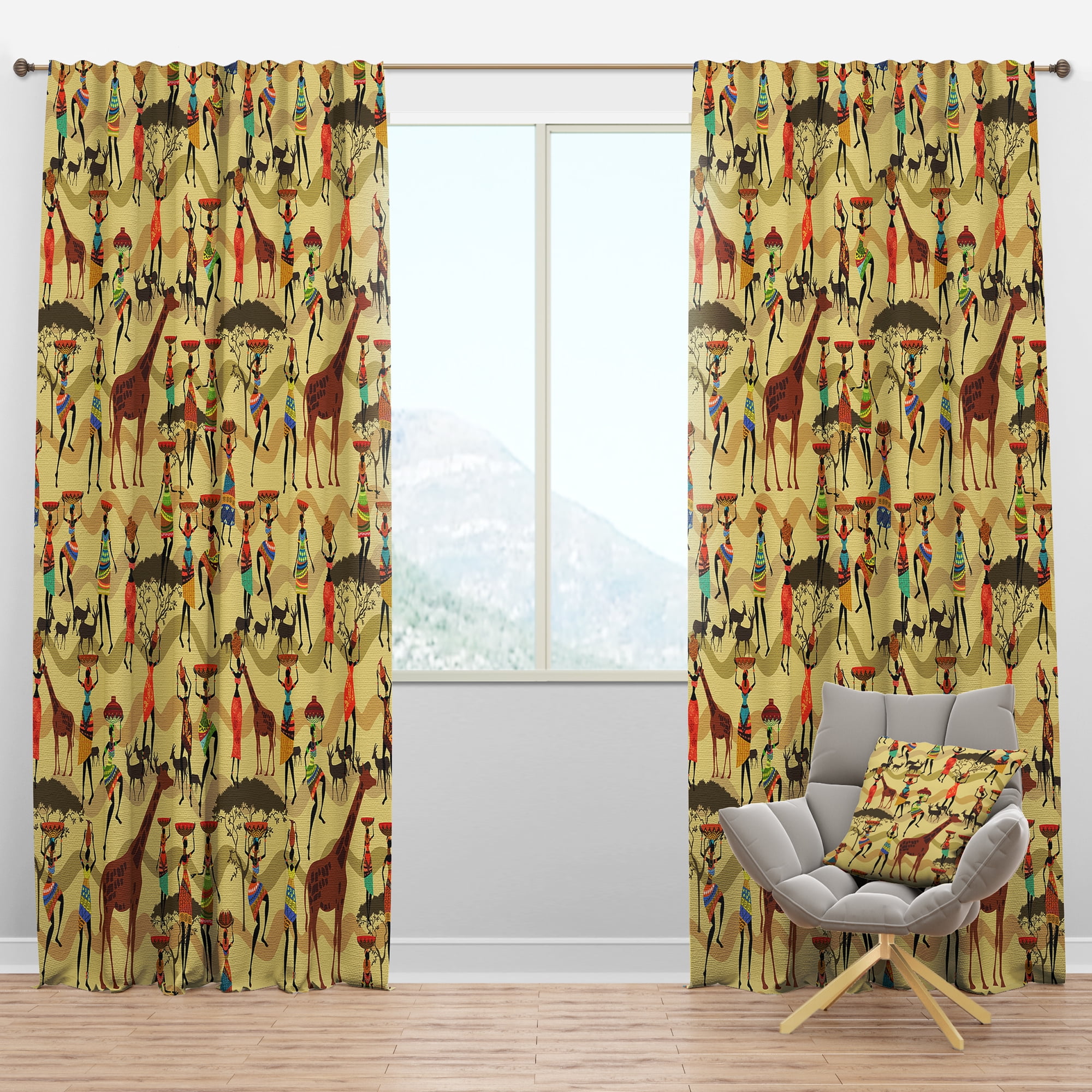 Designart 'African Women With Texture' Tropical Blackout Curtain Panel