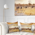 thumbnail image 1 of Designart African Zebras Walking in Row - African Landscape Printed Throw Pillow - 16x16, 1 of 5