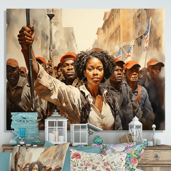 Designart "Afro-American Creation Potent" African American Canvas Print