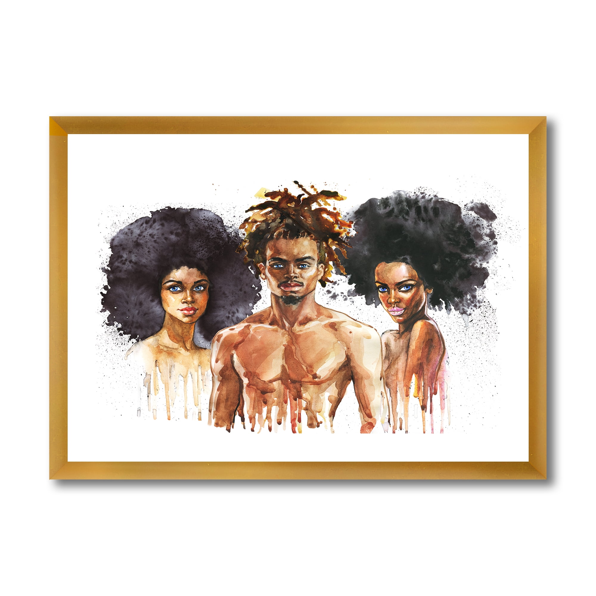 Designart 'Afro American Fashion Portraits' Glam Framed Art Print