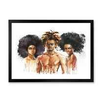 Designart 'Afro American Fashion Portraits' Glam Framed Art Print