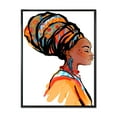 thumbnail image 1 of Designart 'Afro American Woman with Turban I' Modern Framed Canvas Wall Art Print, 1 of 5