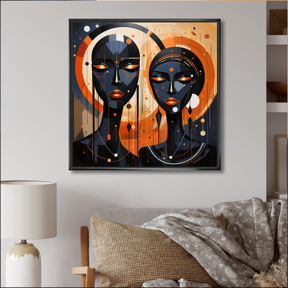 Designart "Afro Inspired Spirit I" African American Floater Framed Canvas Art Print