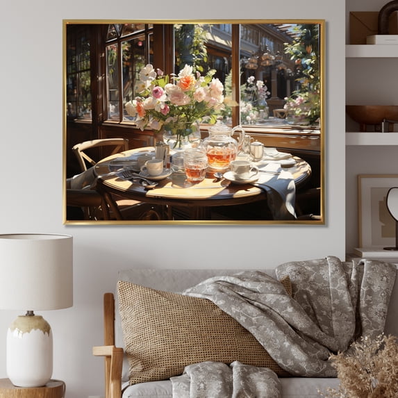 Designart "Afternoon Tea Country Clubs painting III" Country Clubs Floater Framed Canvas Print