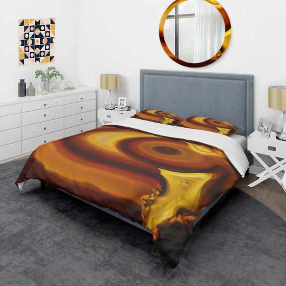 Designart 'Agate Geode Slice Macro' Abstract Duvet Cover Set
