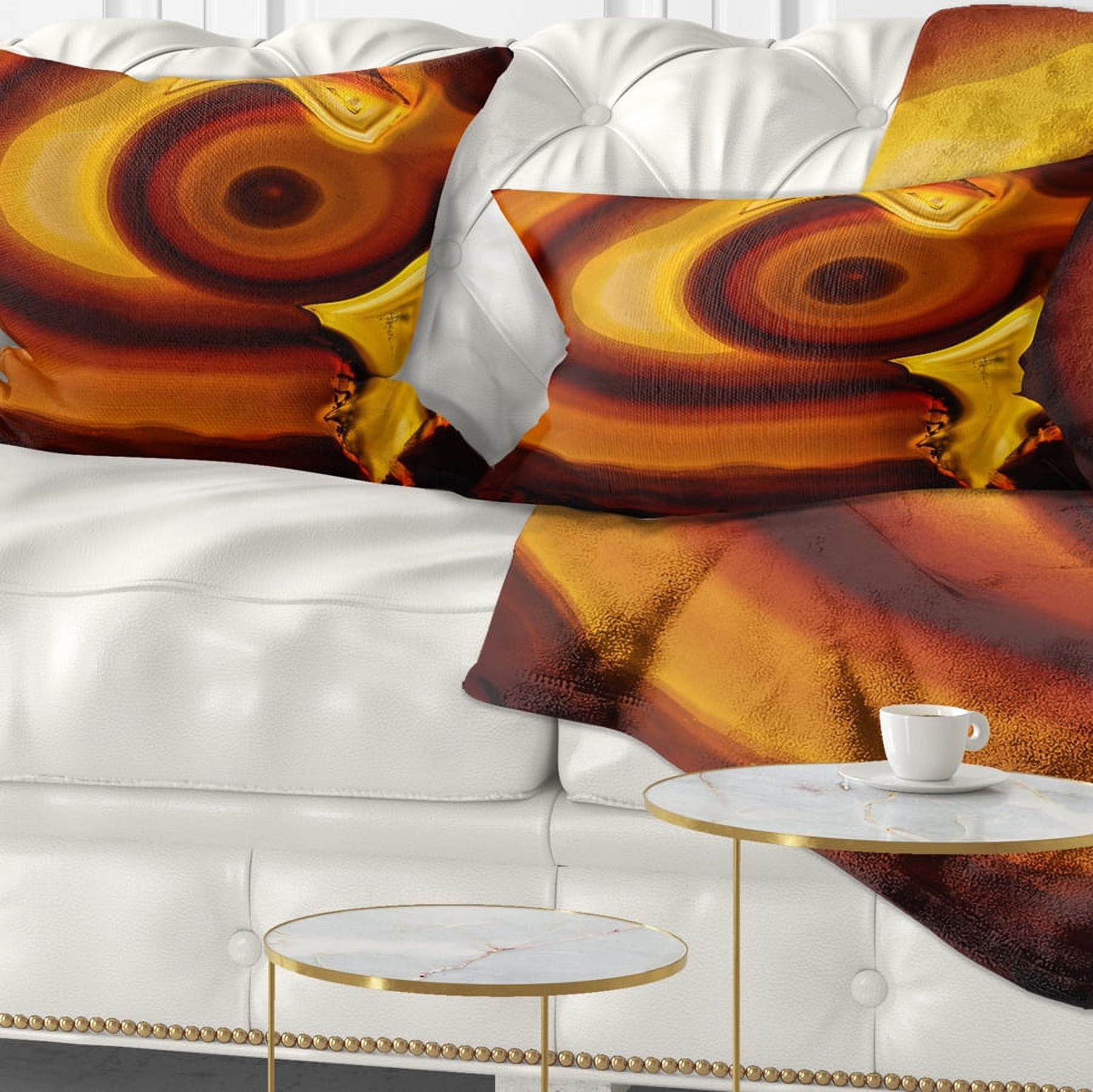 Designart Agate Geode Slice Macro - Abstract Throw Pillow - 12x20