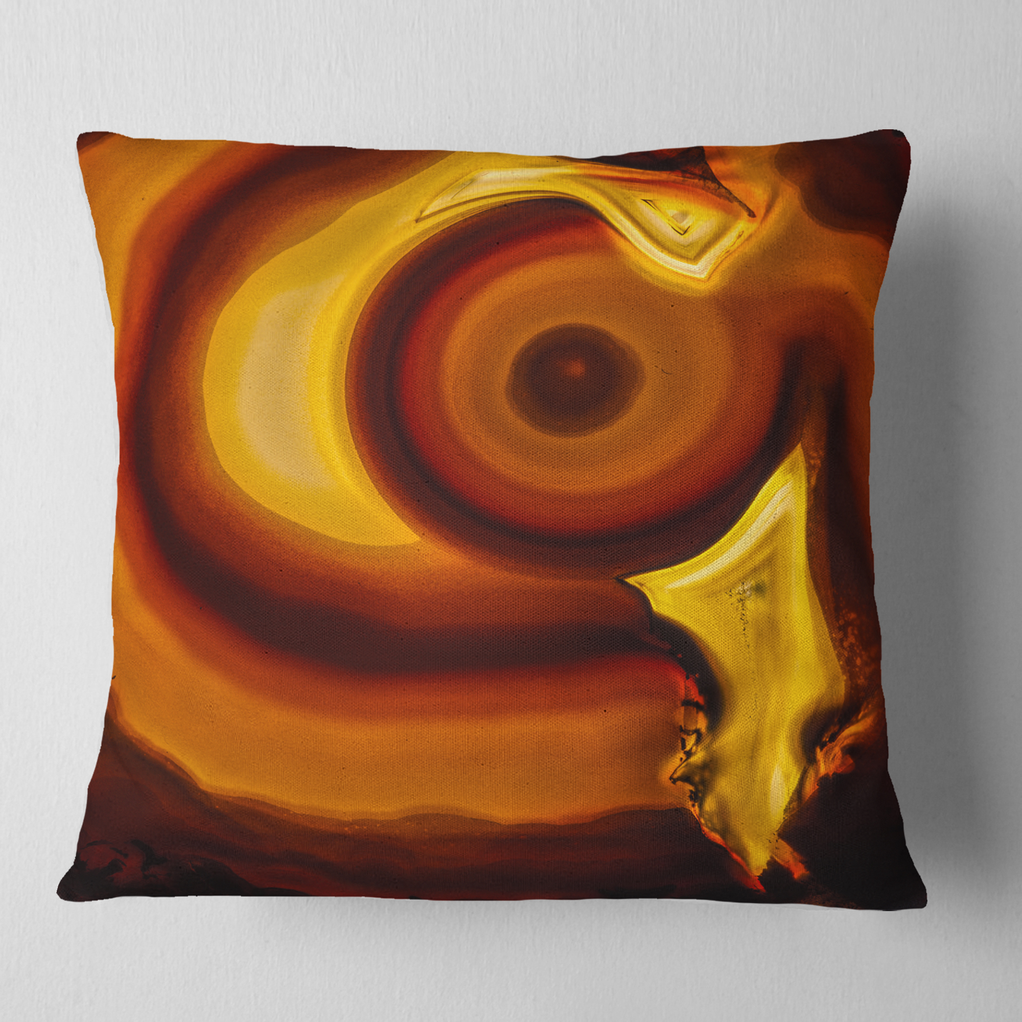 Designart Agate Geode Slice Macro - Abstract Throw Pillow - 16x16