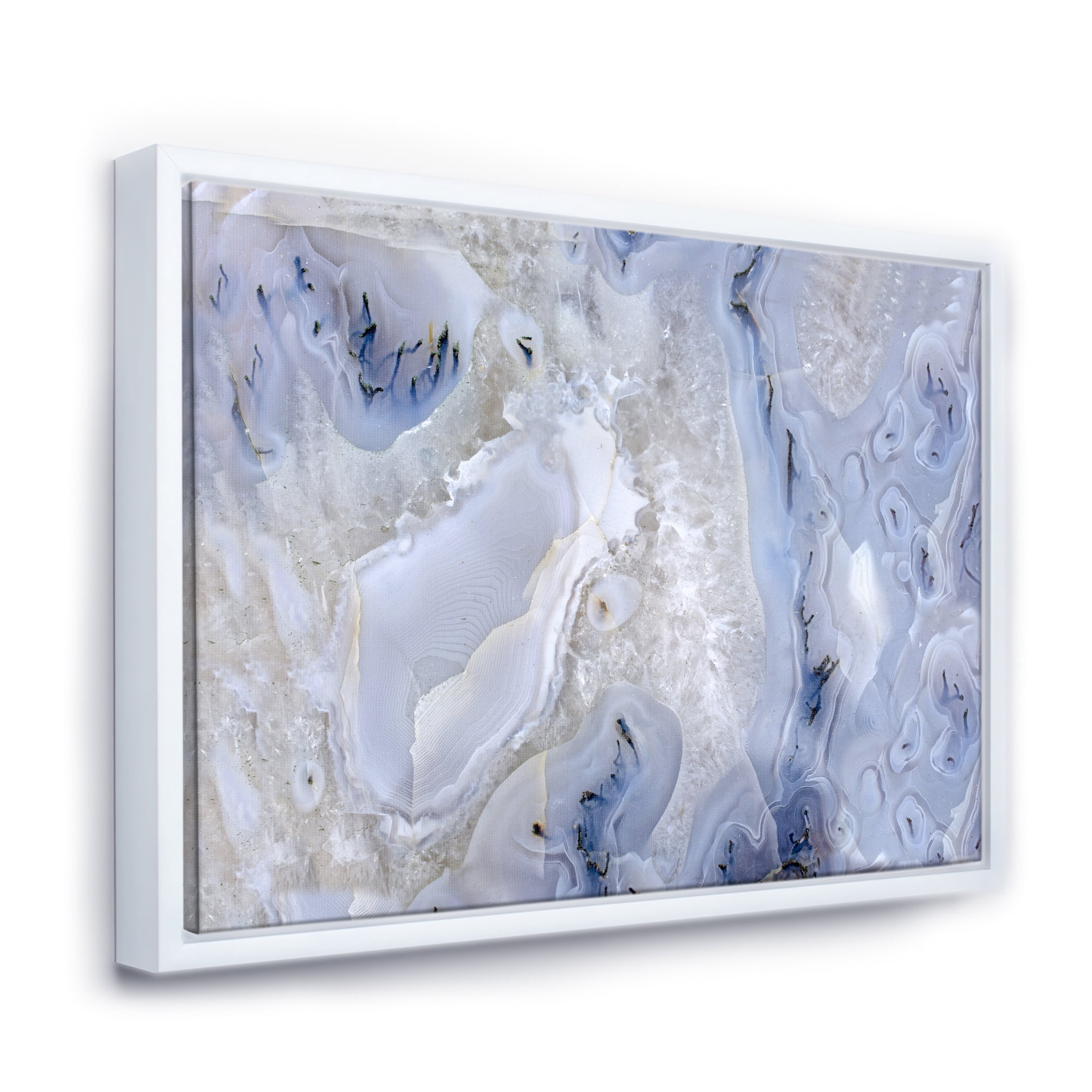Designart ' Agate Stone Background ' Abstract Framed Canvas Wall Art Print