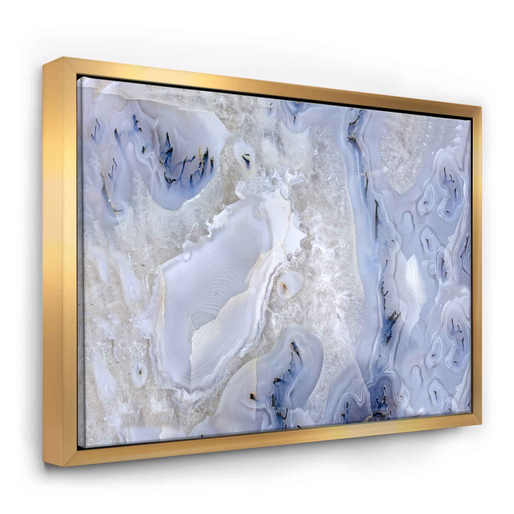 Designart ' Agate Stone Background ' Abstract Framed Canvas Wall Art Print