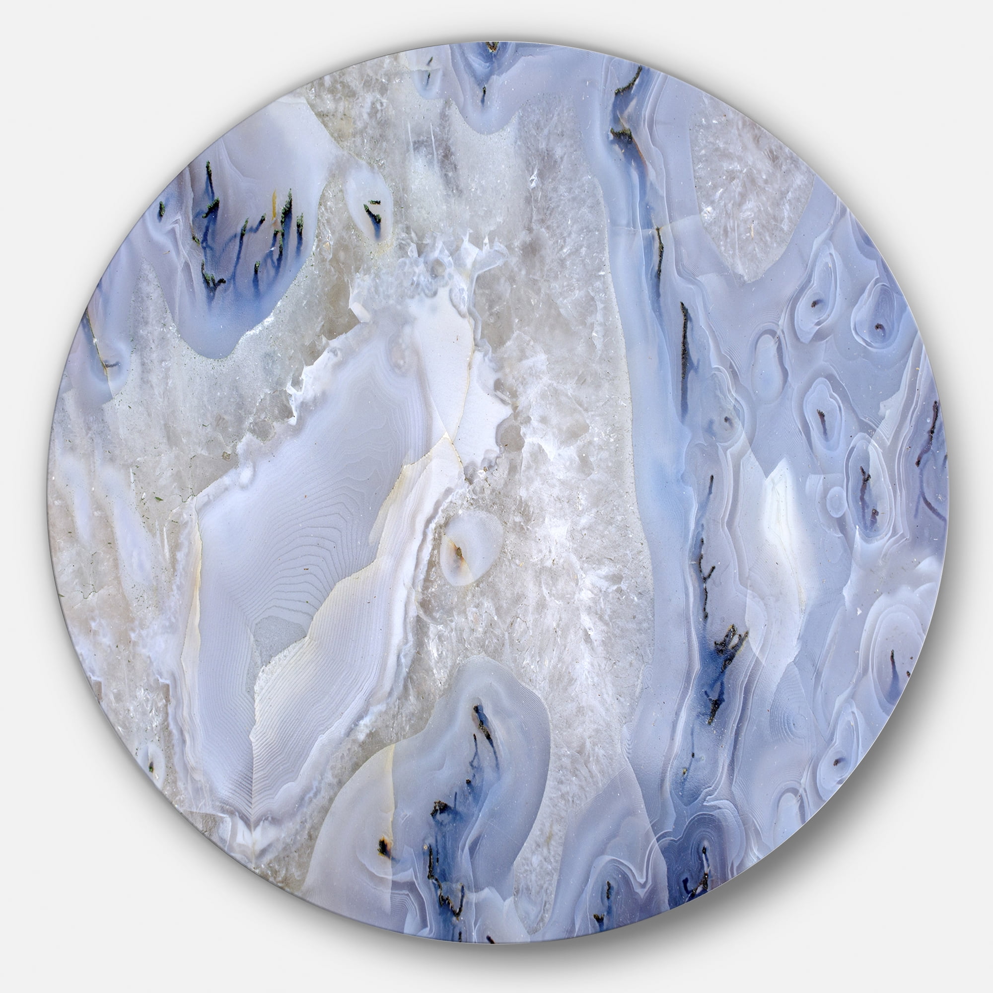 Designart Agate Stone Background' Disc Abstract Metal Circle Wall Art Print