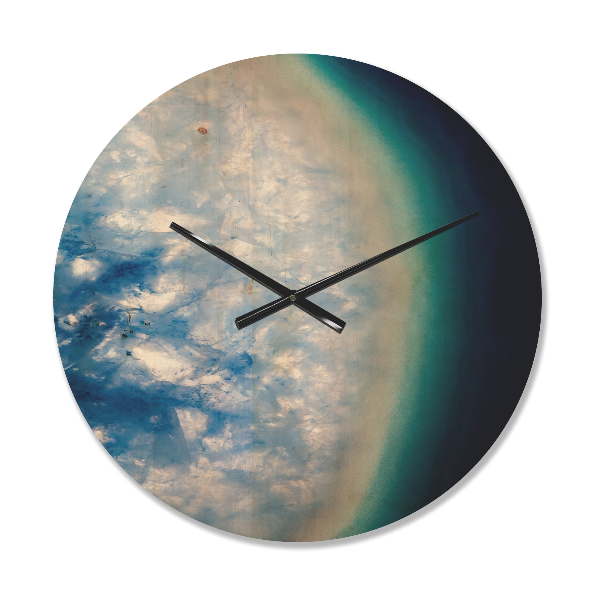 Designart 'Agate beautiful colorful texture slices' Modern Wood Wall Clock