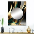 thumbnail image 1 of Designart "Agate in Green and Gold II" Modern Mirror Wall Decor - Modern Green Abstract Large Mirror For Wall Art Decor - 32" x 24" Inch, 1 of 5