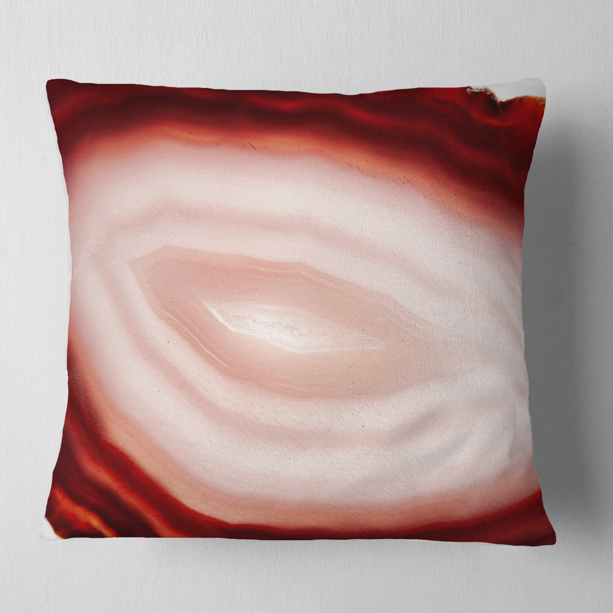 Designart Agate with Chalcedony Geological Crystal - Abstract Throw Pillow - 16x16