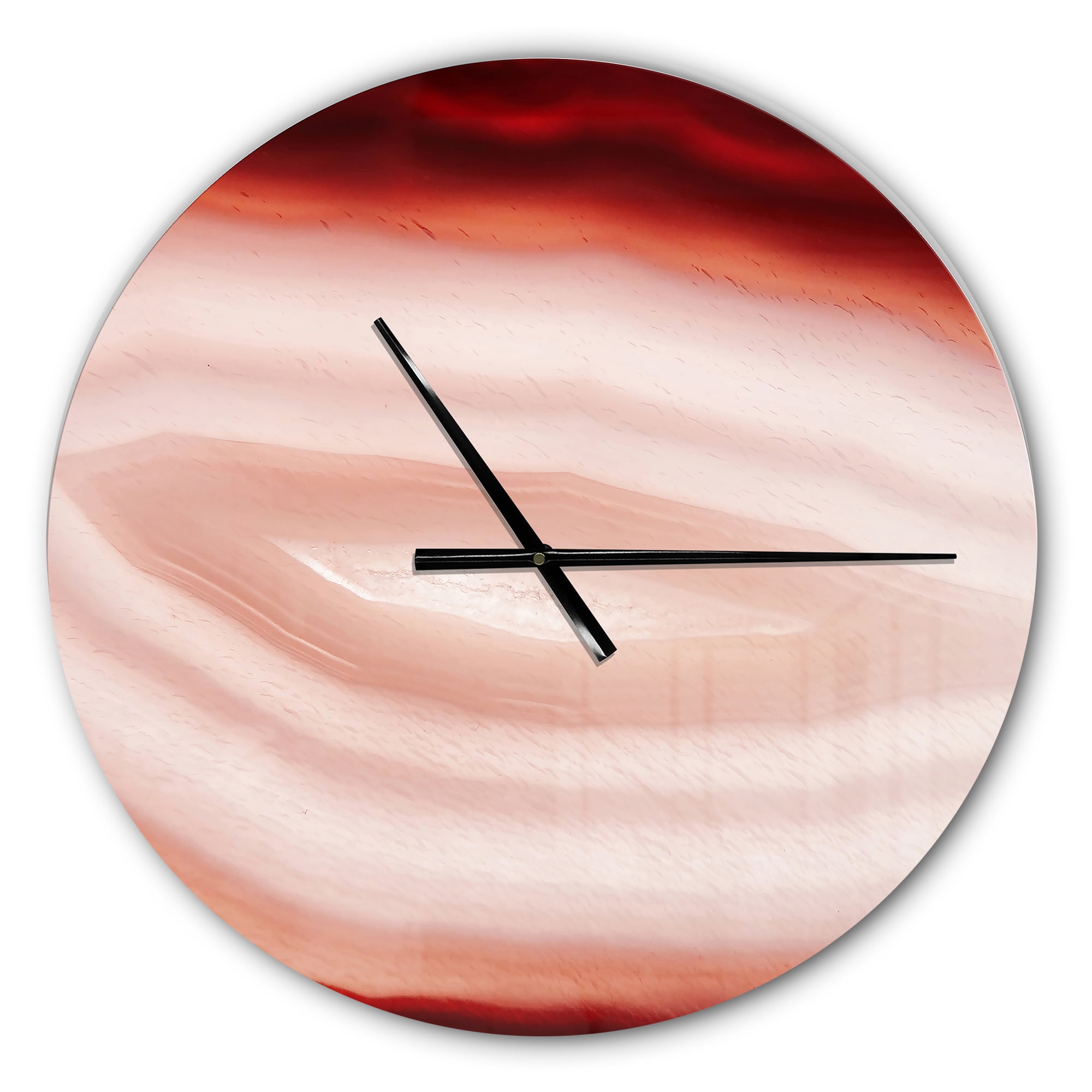 Designart 'Agate with Chalcedony Geological Crystal ' Modern Wall Clock