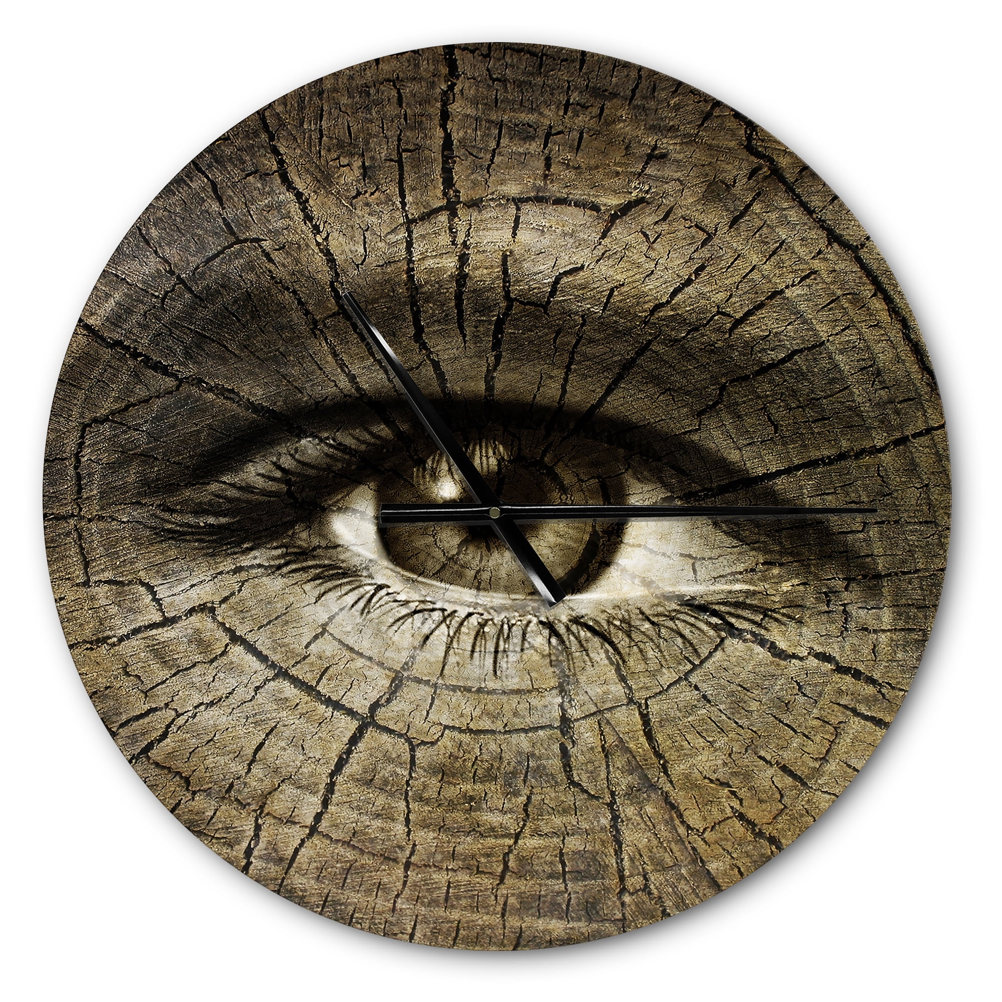 Designart 'Aging Eyes ' Farmhouse wall clock
