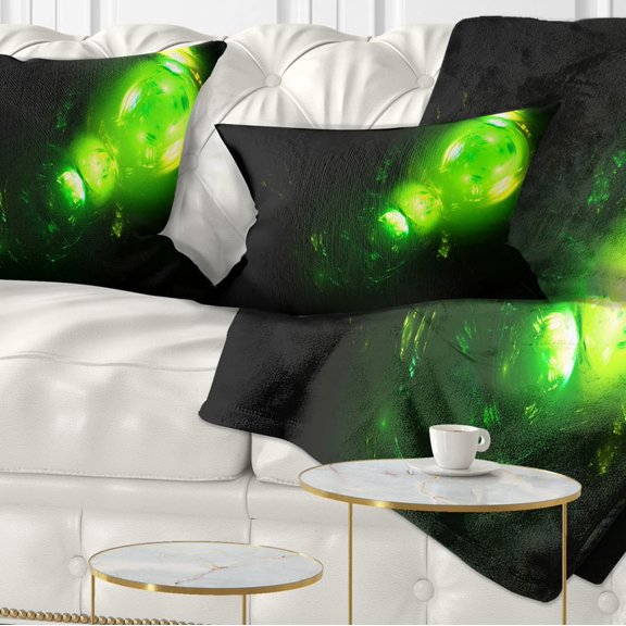 Designart Air Bubbles Under Water - Abstract Throw Pillow - 12x20