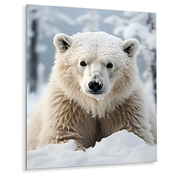 Designart "Alaska Arctic Meeting" Animals Metal Wall Decor