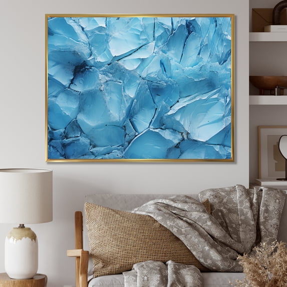 Designart "Alaska Glacial Beauty " Alaska Floater Framed Wall Art Print