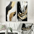 thumbnail image 1 of Designart "Alchemical Essence Abstract in Gold and Black I" Abstract Painting Wall Art Set Of 2 - Modern Gold Gallery Set For Office Decor, 1 of 6