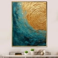 thumbnail image 1 of Designart "Alchemical Spiral Of Gold Teal Oceans III" Abstract Spirals Floater Framed Canvas Prints, 1 of 5
