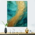 thumbnail image 1 of Designart "Alchemical Spiral Of Gold Teal Oceans V" Abstract Spirals Canvas Art Print, 1 of 7
