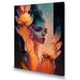 thumbnail image 1 of Designart Alien Face With Flowers 4Hexagon Canvas Wall Art, 1 of 5