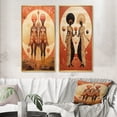 thumbnail image 1 of Designart "Alien Goddess Vintage Dreamscape V" Abstract Portraits Framed Wall Art Set Of 2 - Transitional Black Frame Gallery Set For Office Decor, 1 of 6