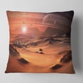 thumbnail image 1 of Designart Alien Planet 3D Rendered Computer Art - Landscape Printed Throw Pillow - 16x16, 1 of 4
