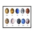 thumbnail image 1 of Designart 'All Planets United On White' Modern Framed Canvas Wall Art Print, 1 of 5