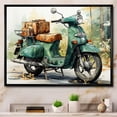 thumbnail image 1 of Designart "All-Purpose Utility Green Scooter" Transportation Floater Framed Wall Art Living Room, 1 of 7