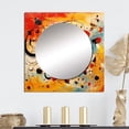 thumbnail image 1 of Designart "All That Jazz Colorful Joyful Expression" Abstract Collages Square Mirror For Wall Decor - Large Yellow Square Mirror Printed Wall Decor - Transitional Square Living Room Mirror, 1 of 5