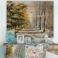 thumbnail image 1 of Designart 'Allegory On Theme Autumn and Winter' Traditional Print on Natural Pine Wood, 1 of 1