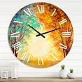 thumbnail image 1 of Designart 'Alley Through The Park In Autumn Sunset' Traditional Wall Clock, 1 of 1